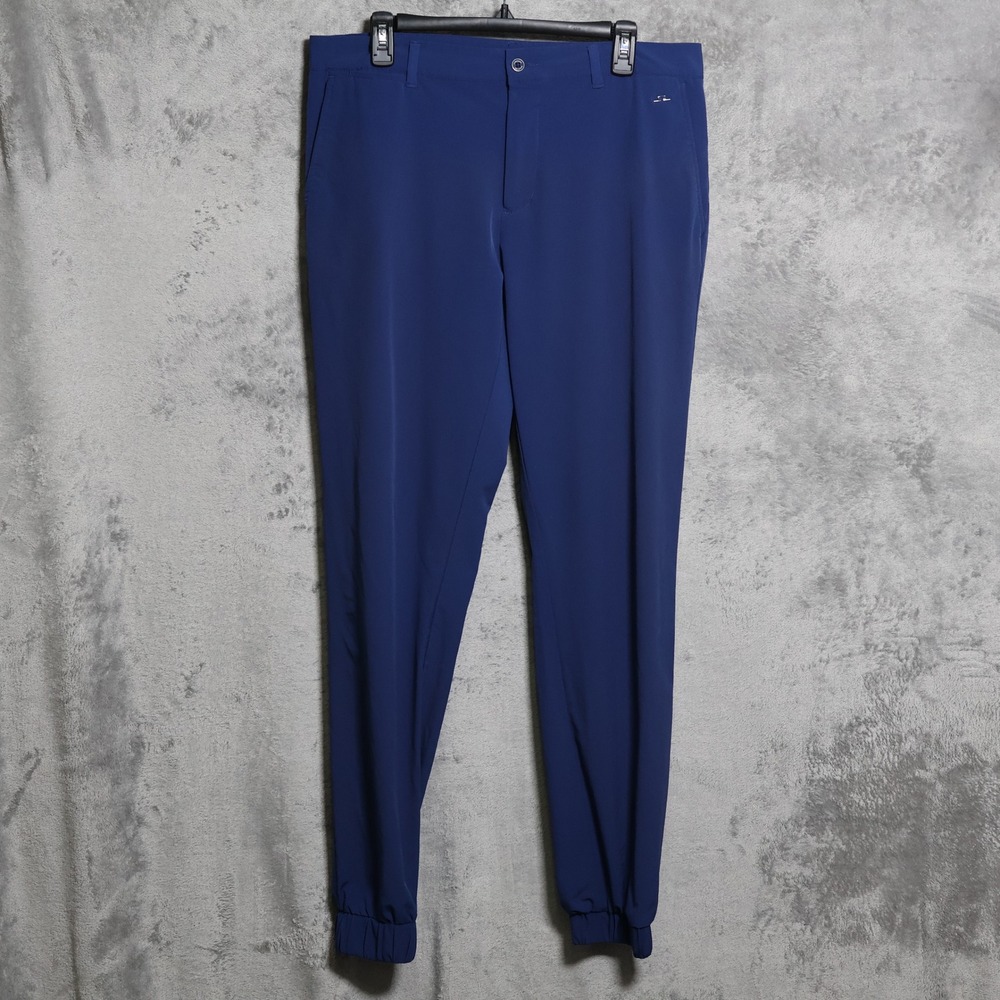 J.Lindeberg Cuff Jogger Pants Mens 35x32 Blue Golf Performance Stretch Preppy
